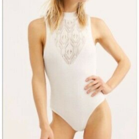 Free People Tops - Intimately Free People On Point Knit Sleeveless White Bodysuit (S)